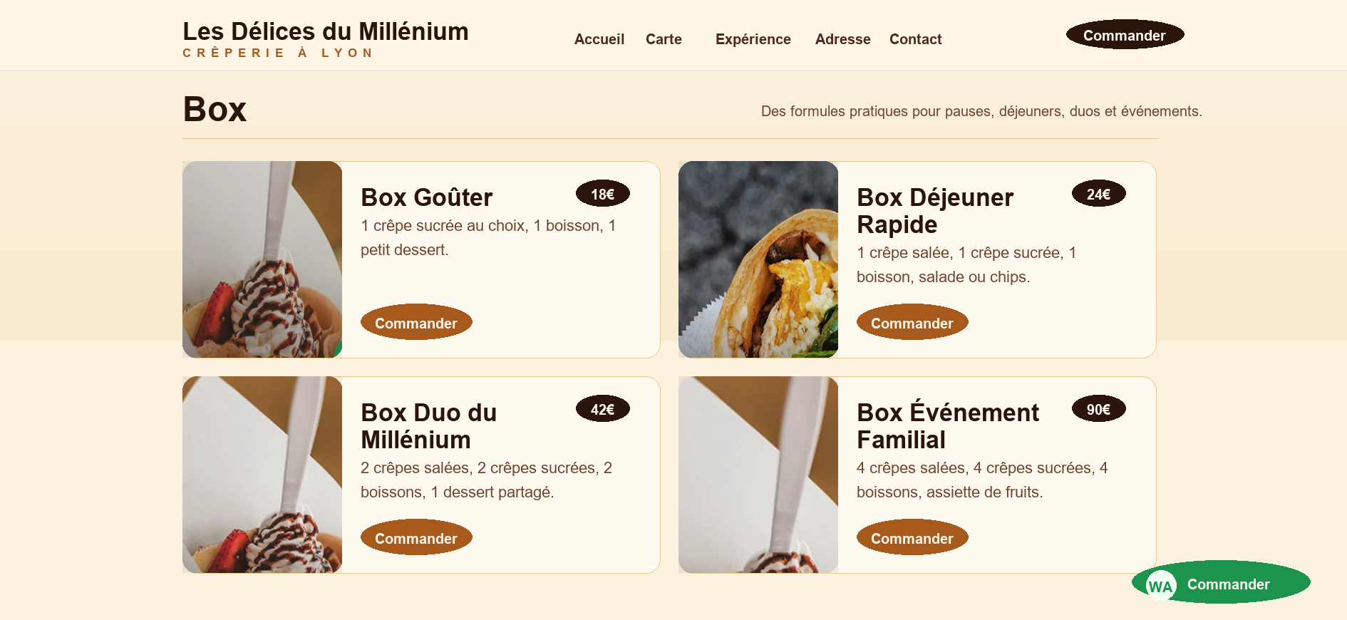 Formules box - Les Délices du Millénium