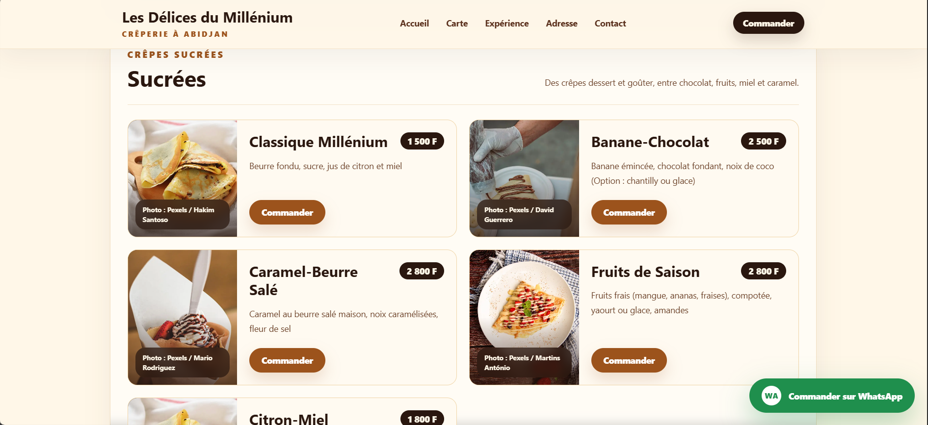 Crêpes sucrées - Les Délices du Millénium